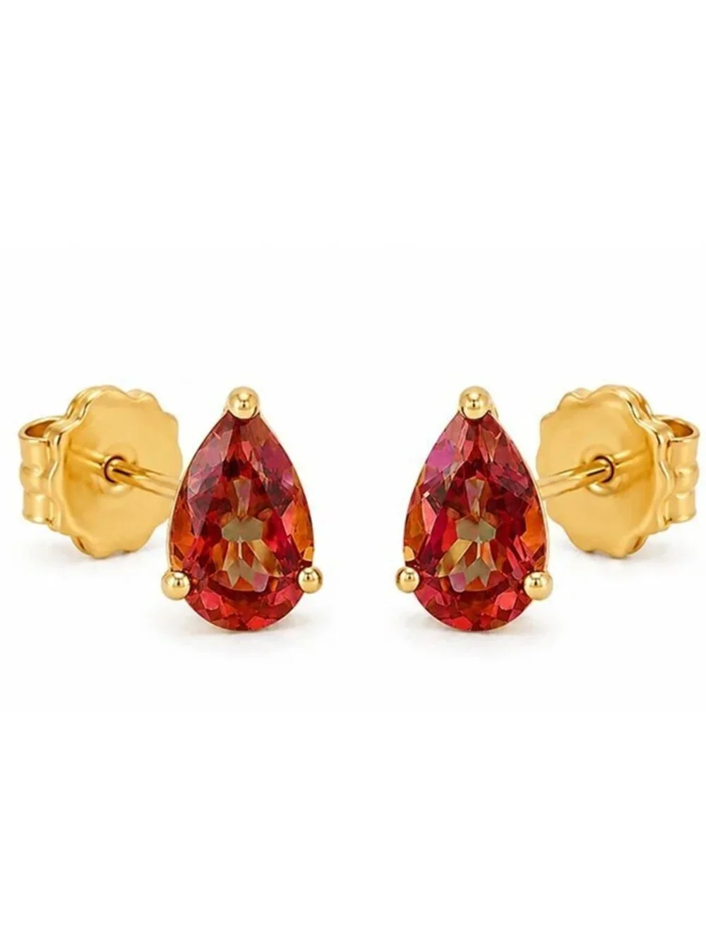 Created 1.86 Cts Azotic Topaz Stud Earrings 14k Yellow Gold